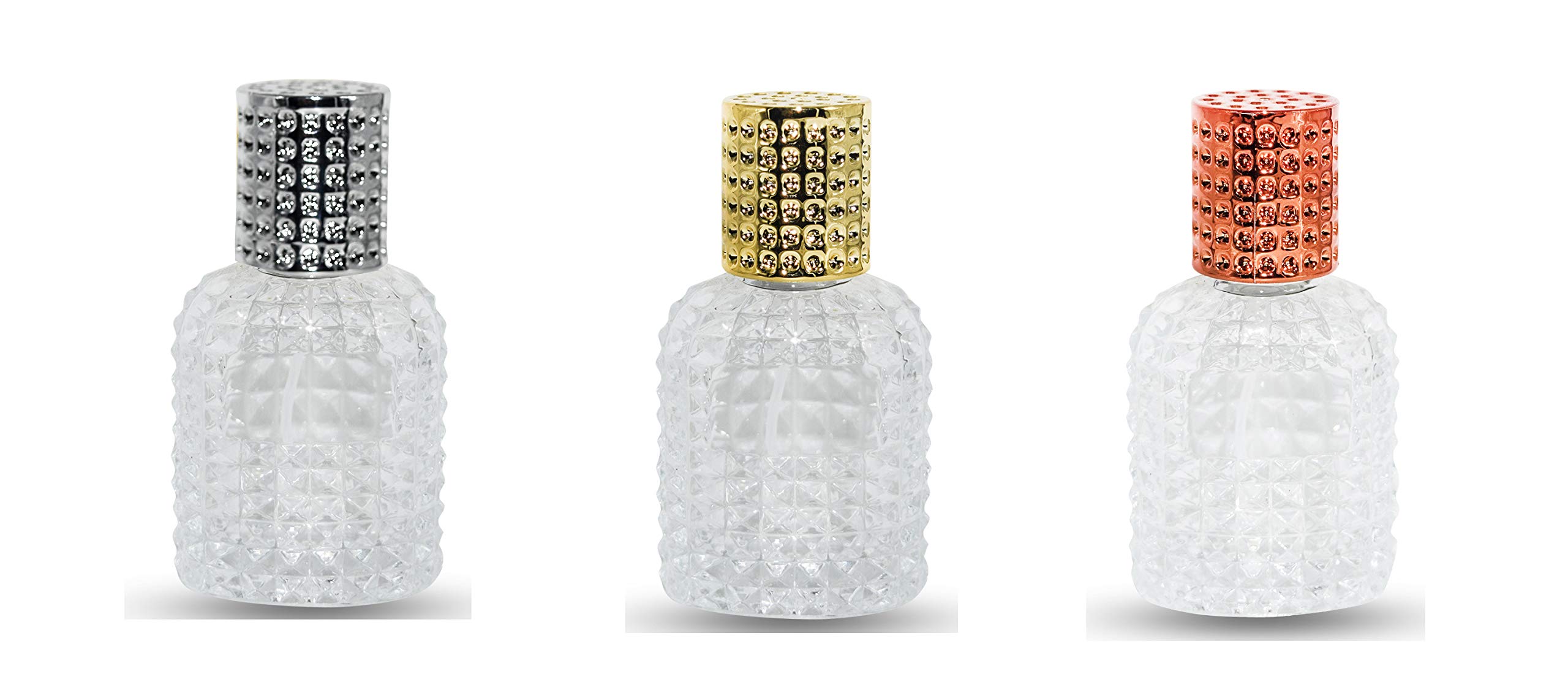 Hunky Dory 30ml Gold | Silver | Orange Empty Refillable Glass Bottle with Spray Pump and Cap for For DIY Perfume, Essential Oils, Blends, Rose Water Combo Bottles(Pack of 3)-image-10
