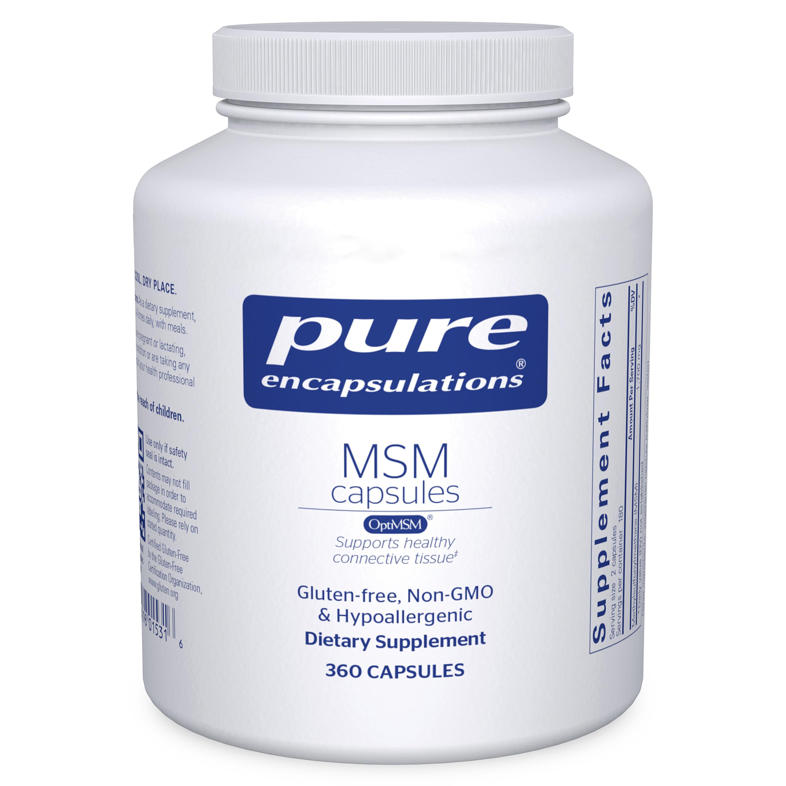 MSM Capsules | Sulfur Supplement to Support Joints, Immune System, Connective Tissue, and Respiratory Health* | 360 Capsules