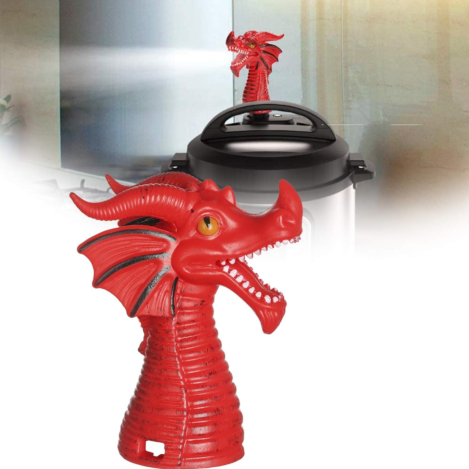 EBBCOWRY Fire-Breathing Dragon Original Steam Release Accessory, Steam Release Diverter for Instant Pot Pressure Cooker, Steam Diverter Tool for Most Models Pressure(1pc Red)