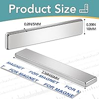 Vista 2 de 12 Pack Strong Neodymium Bar Magnets，Powerful Rare Earth Neodymium Magnets with Double-Sided Adhesive Perfect for Fridge, Garage, Kitchen, Craft