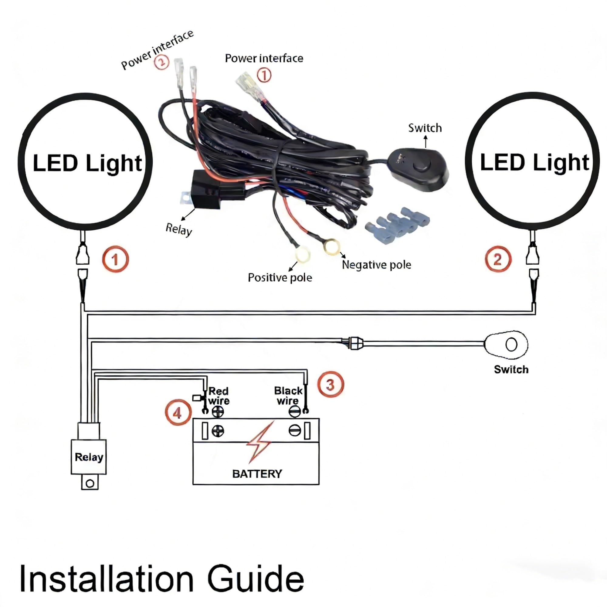 Gruppo Faro Lampada A LED Rotonda Per Guida Fuoristrada Per Camion Faro Da Lavoro Bianca Per SUV Per Jeep Faro Fanale(7inch 1pc)