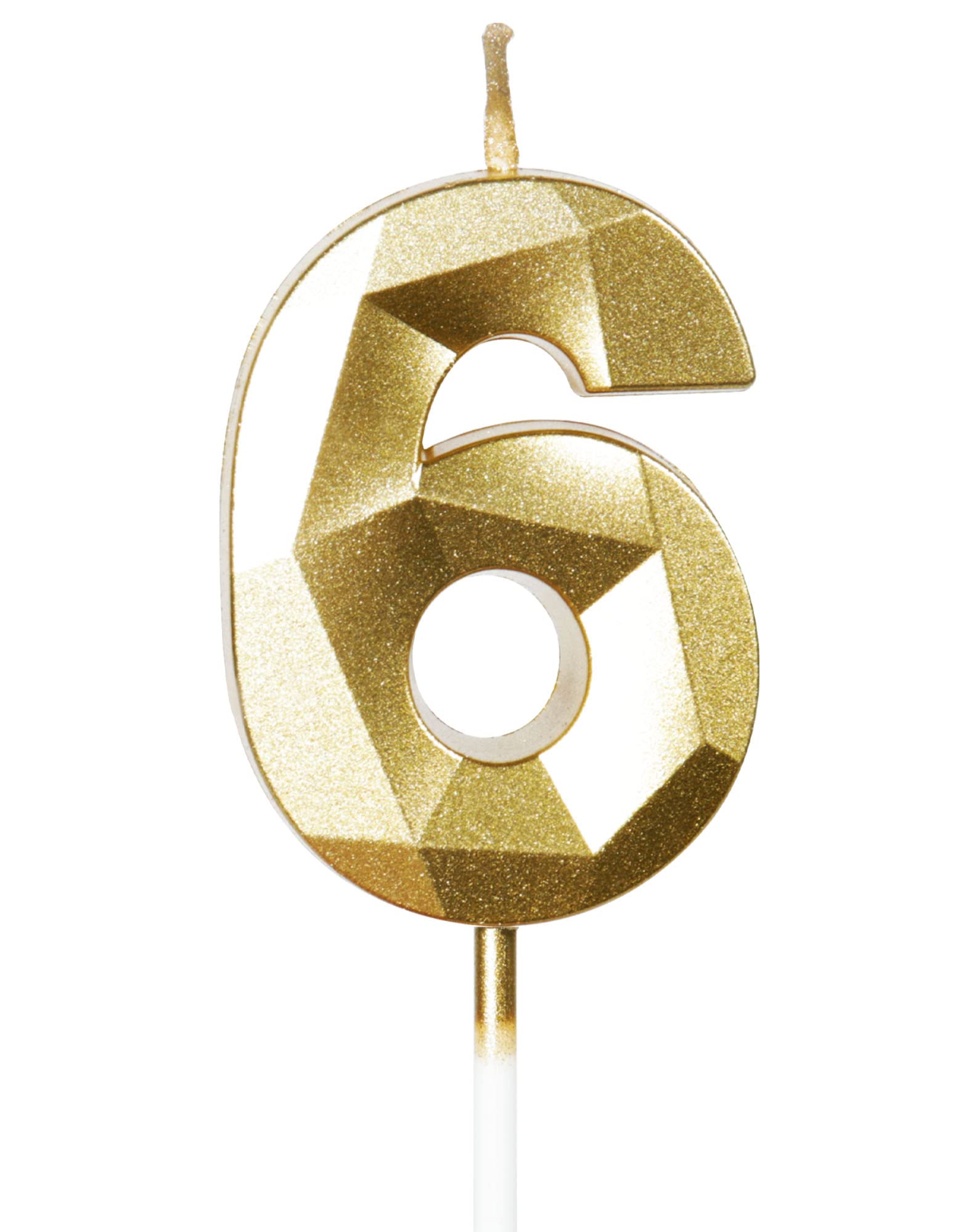 Yiran Kerzen zum 6. Geburtstag, Zahl 6, goldene Kerze, Geburtstagskerze für Kuchen, Dekoration für Geburtstagsparty