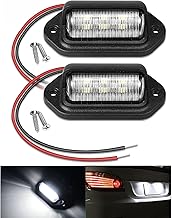 2 x LED Number Plate Light 12 V-24 V DC Waterproof, 6 LEDs for Car, Trailer, RV, Truck, Caravan, Black