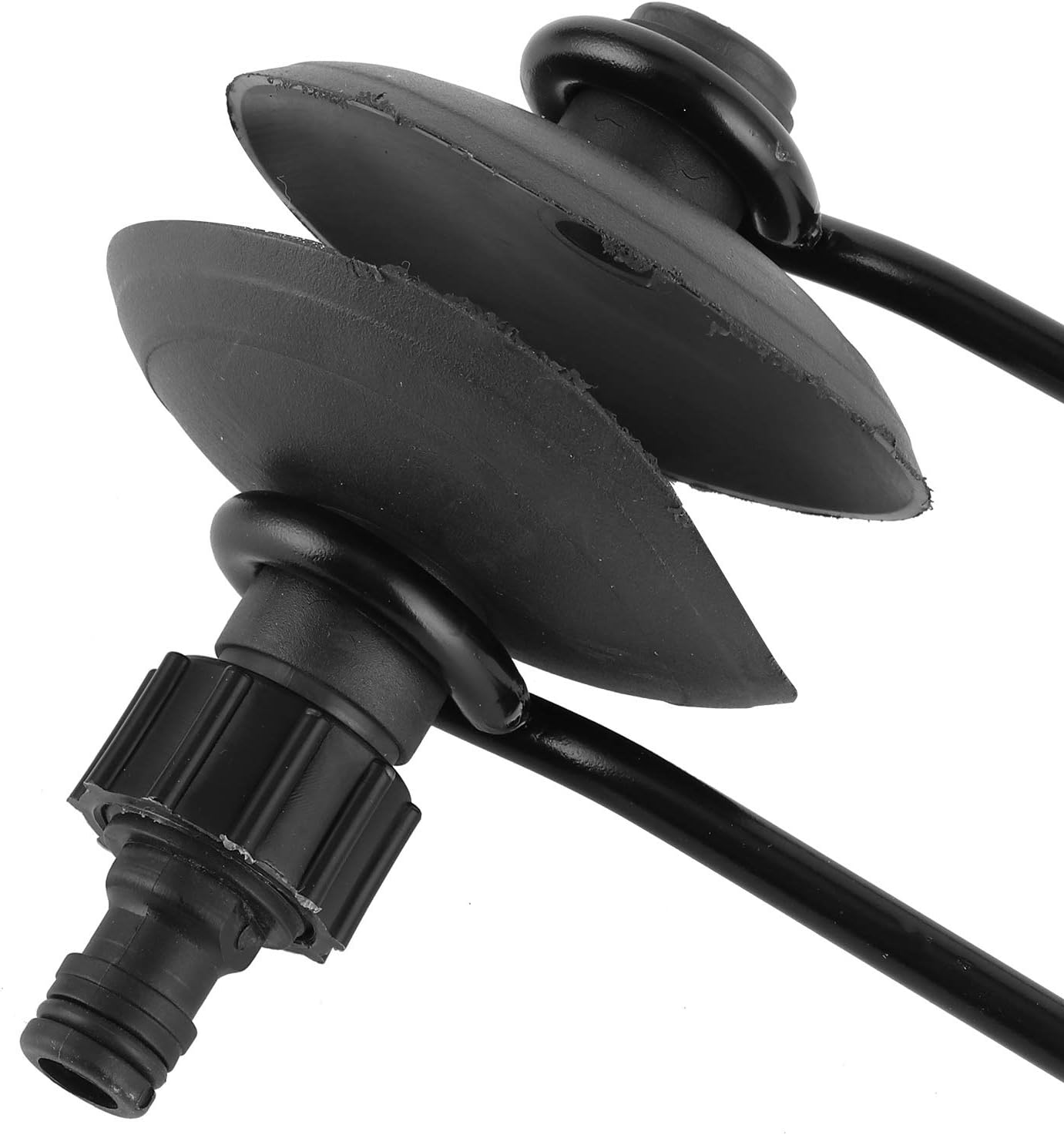 Outboard Motor Flusher Ear Muff, Large Water Flush Accessory for Boats, Rubber and Steel Alloy Engine Flush Kit with Quick Connect Hose Fitting for Side Intake Outboards and Stern