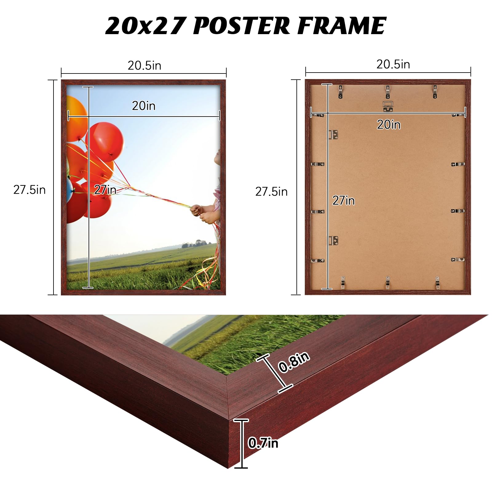 Amazon.com - Dark Walnut 20x27 Frame - Single Frame - Rustic