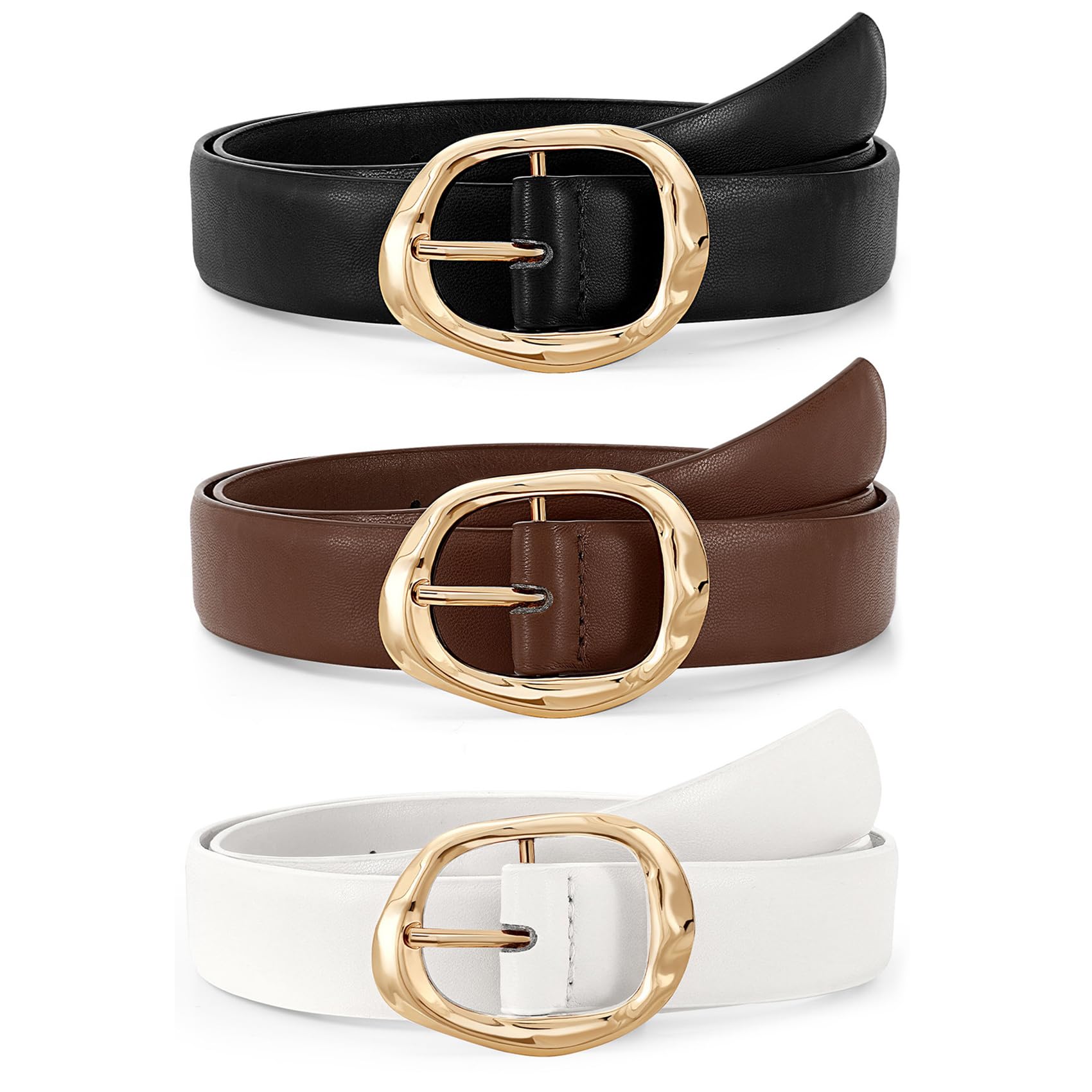 JASGOOD 3 Pack Women Belts for Jeans Pants