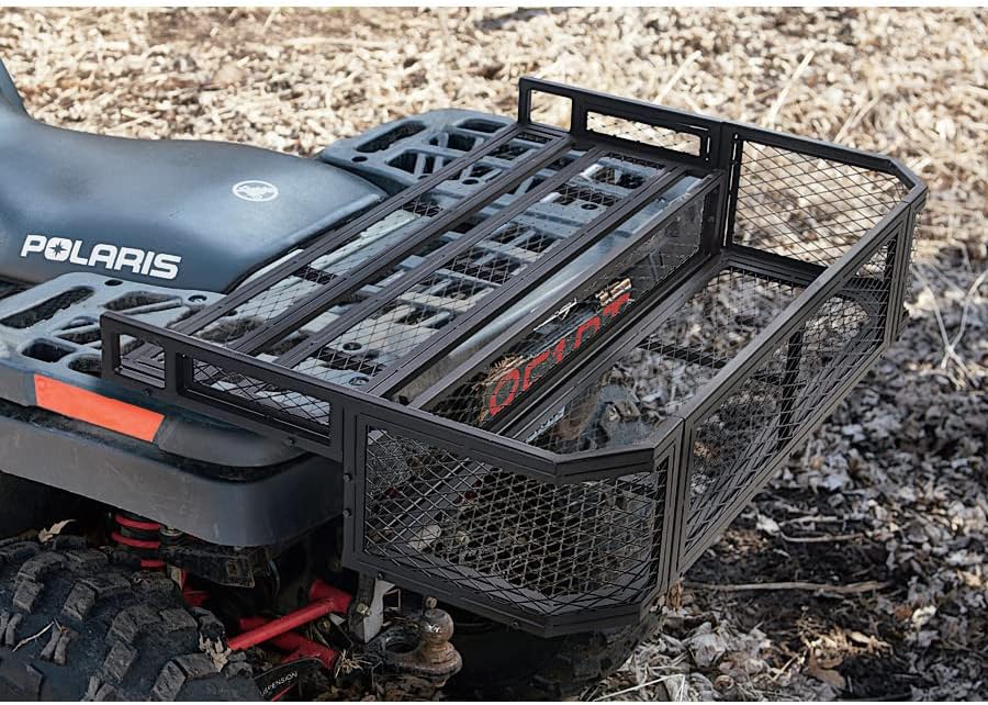 Miniatura 4 de Guide Gear Canastilla de descenso trasero para ATV, canasta de carga para equipaje, estante de transporte, acero de alta resistencia, 29.5" x 39" x