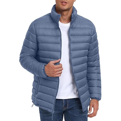 Men's Puffer Jacket Lightweight Winter Coats Water-Resistant Insulated Puffy Jacket for Hiking Travel Snow