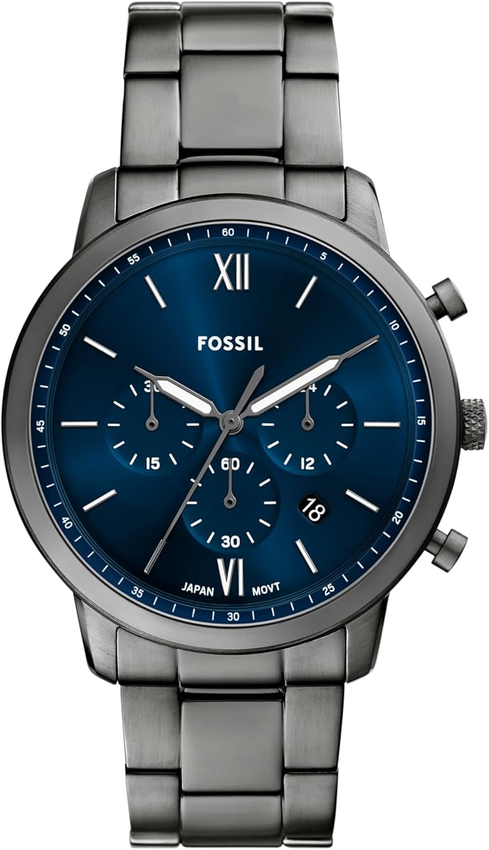 Reloj Fossil para hombre, reloj cronógrafo de acero inoxidable de cuarzo neutro para hombre