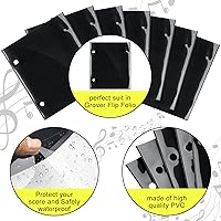 Vista 4 de Outus 12 carpetas con tapa para música, banda de marcha, 7.5 x 6.3 pulgadas, carpetas corales de PVC, impermeables, de doble cara, soporte