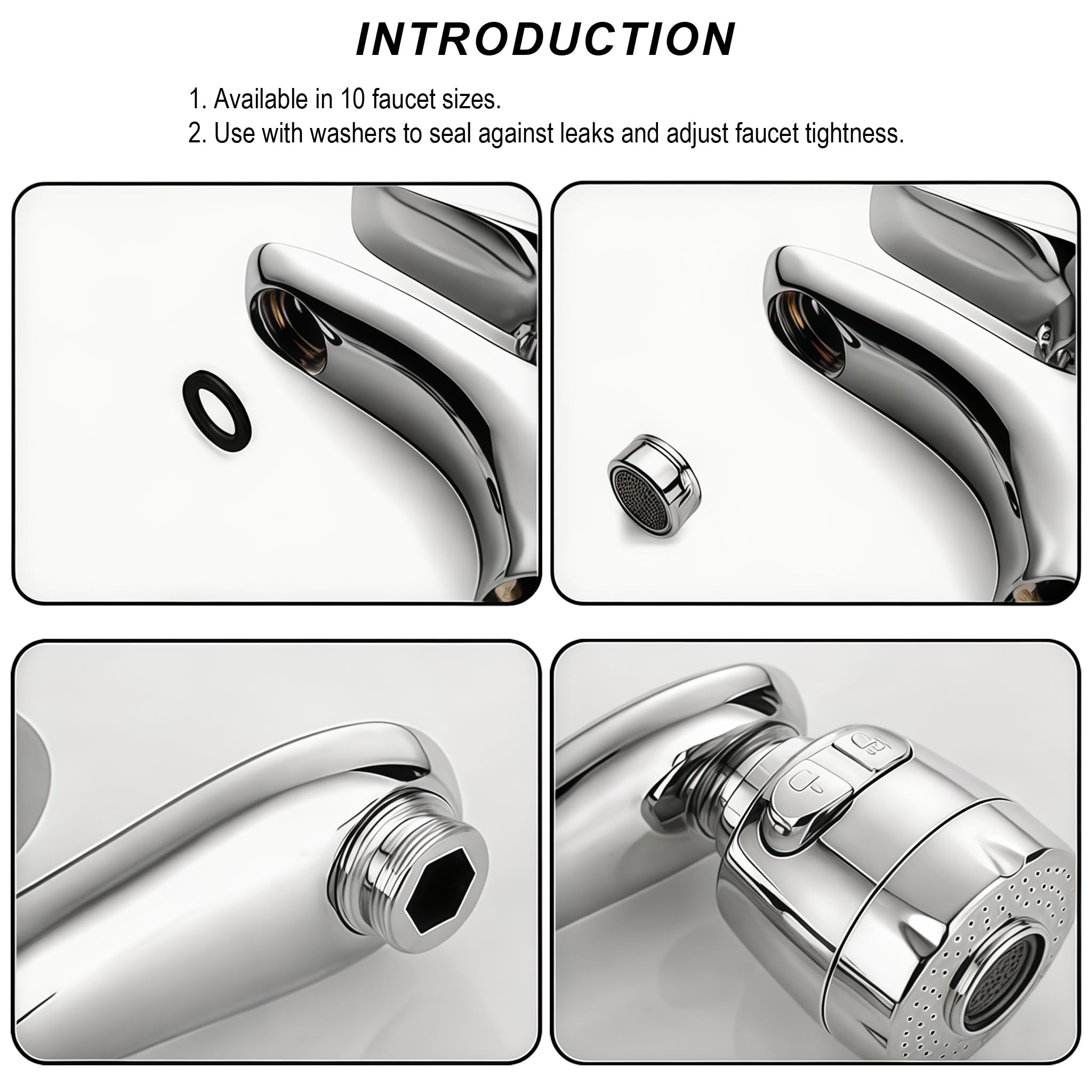 Set da 10 Adattatori Universali per Rubinetto in Ottone, Raccordo Doppio Maschio/Femmina per Tubo da Giardino, Frangigetto, Lavandino & Cucina, Impermeabile e Anti-Corrosione