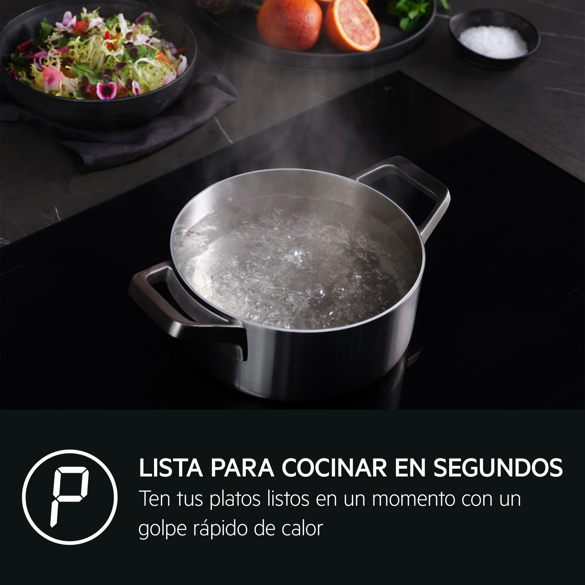 AEG TI63IQ10IZ Placa de Inducción 60 cm, 3 Zonas, SaphirMatt Negro Mate