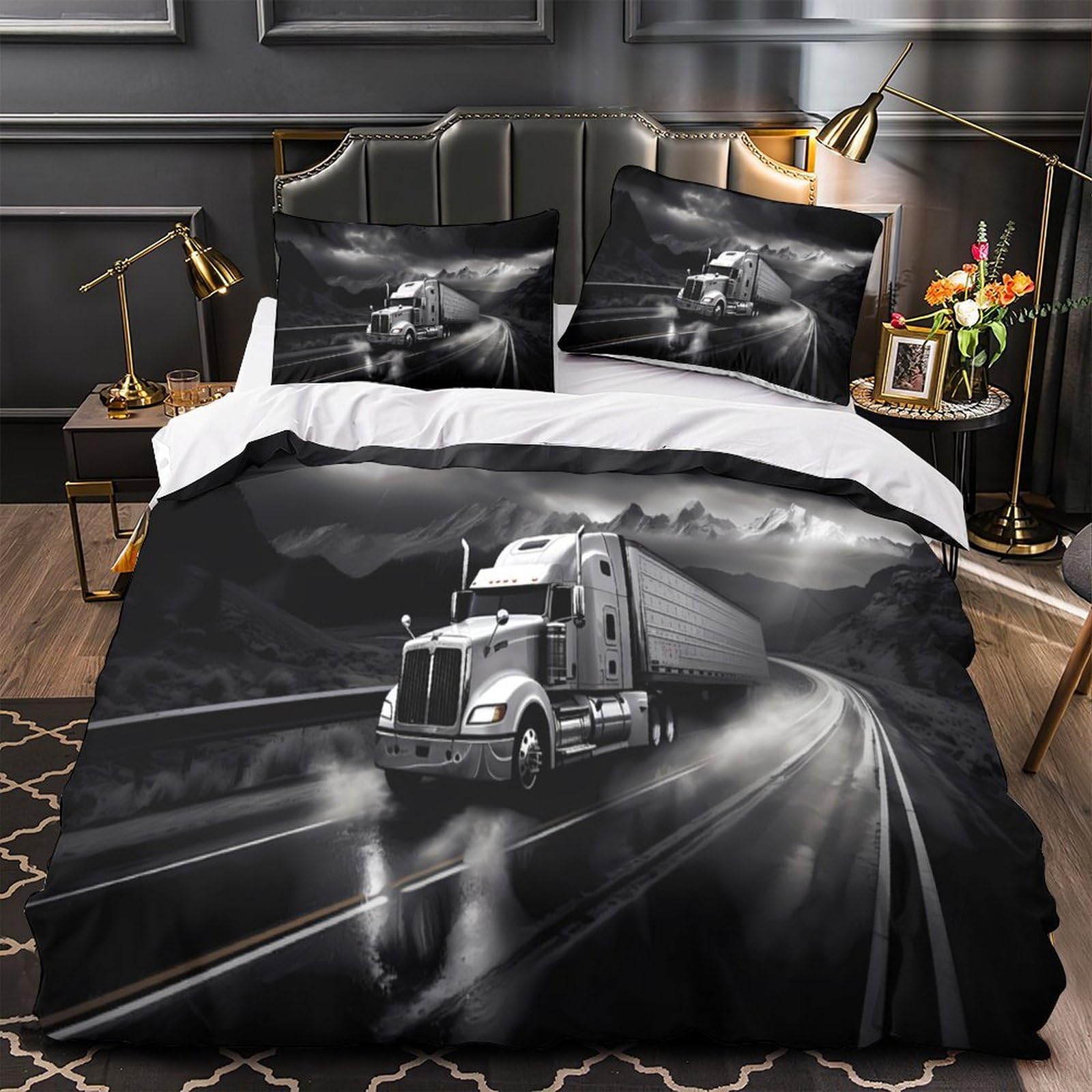 Linge de lit léger et hypoallergénique HeavyTruckNight 3D King 220x240