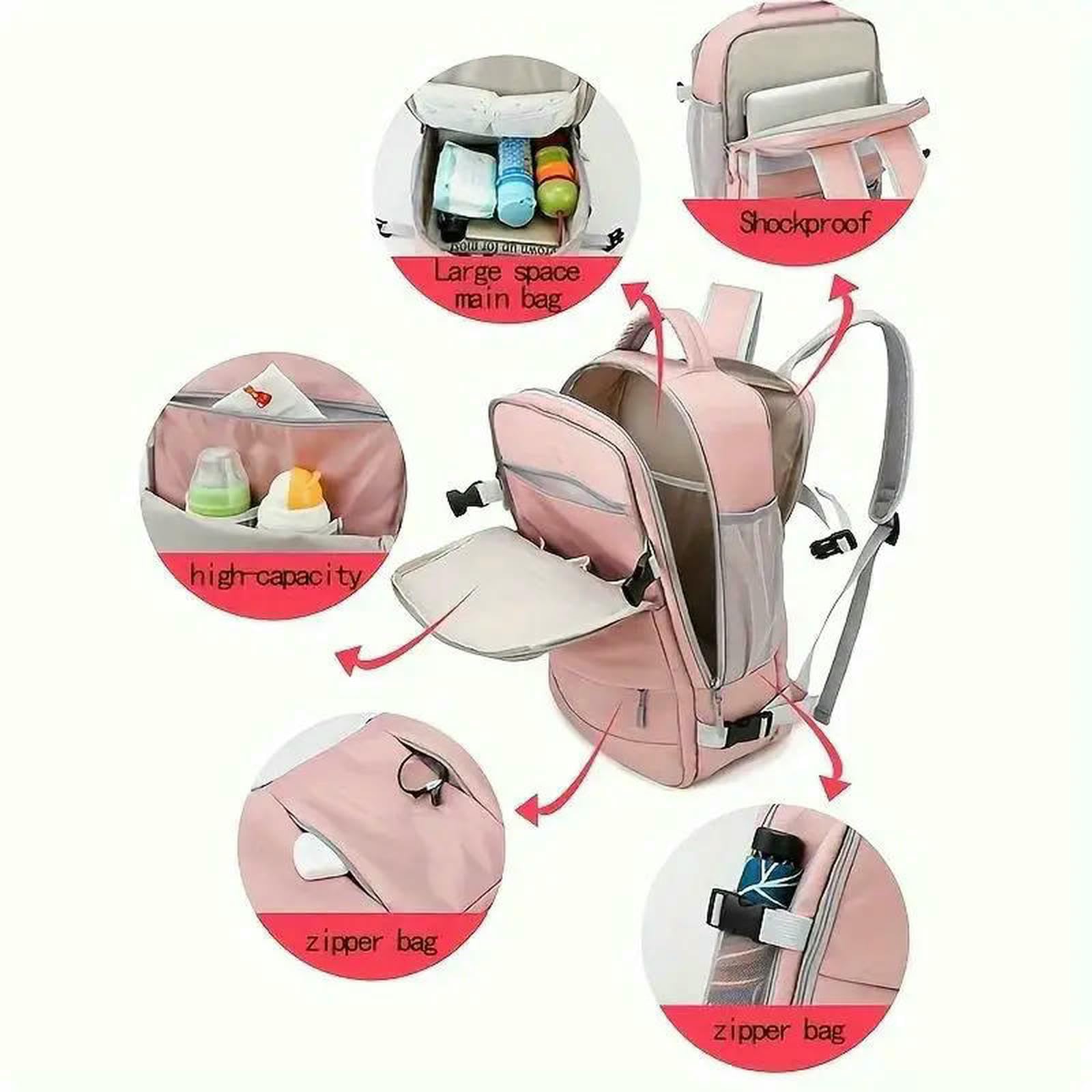 Zaino per Laptop di Grande capacità da Viaggio Impermeabile Uomini E Donne alla Moda-Grigio