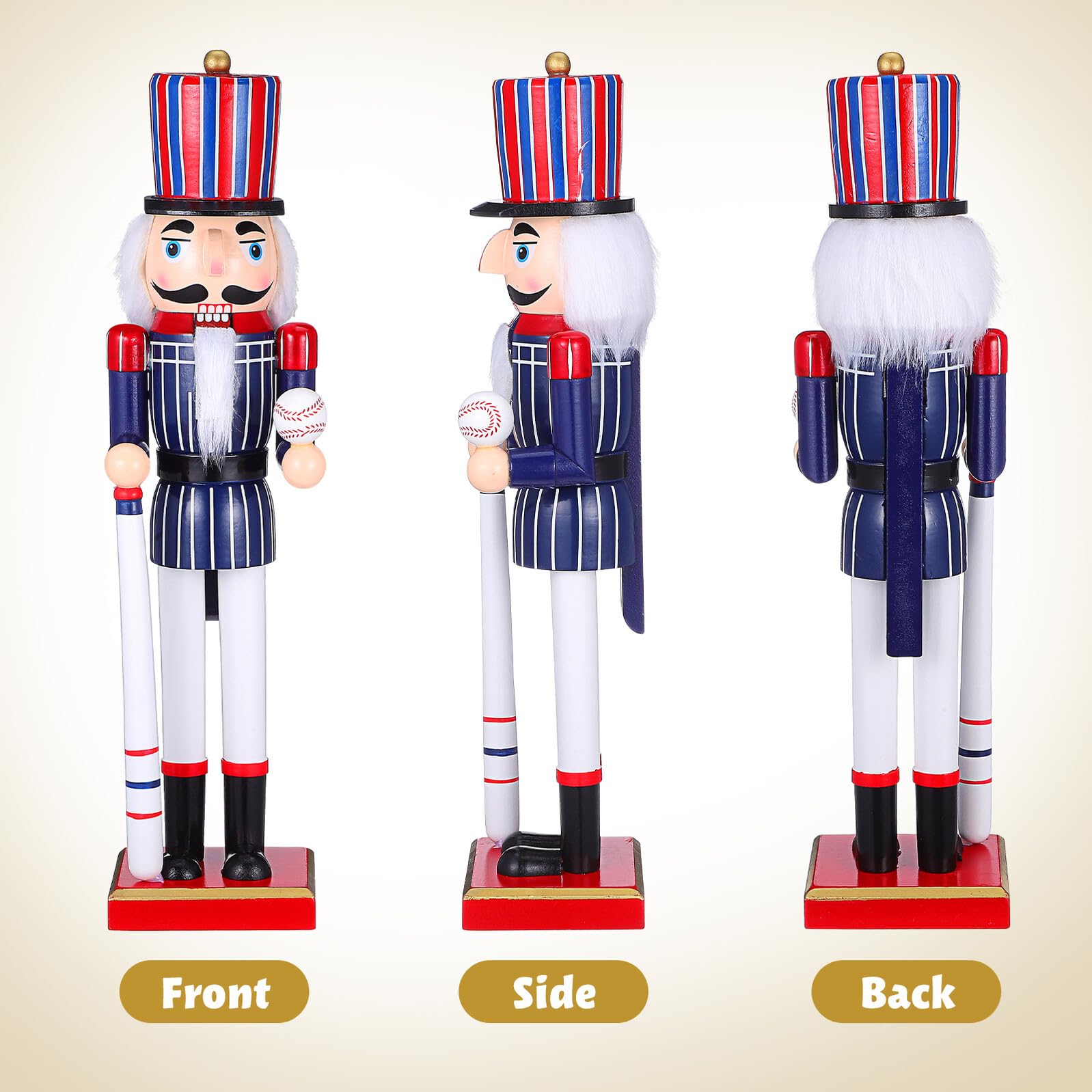 Holz Nussknacker Figur im Sportstil Nussknacker aus Holz mit Baseball-Motiv Handpuppe für Dekoration zu Hause oder Büro