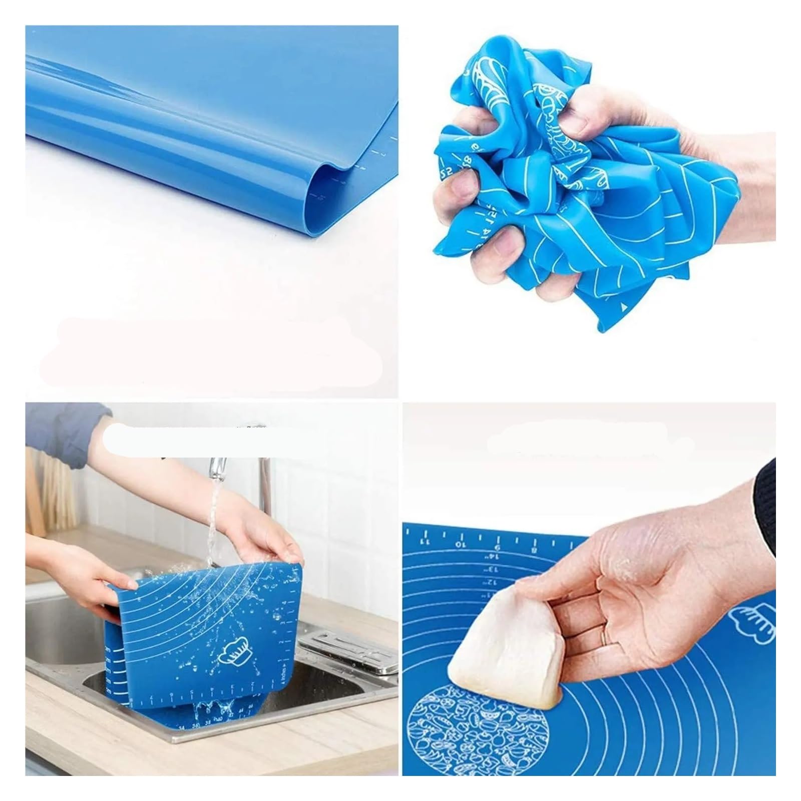 Alfombrilla de silicona for amasar, almohadillas for hornear galletas, compatibles con cocina, 3 uds