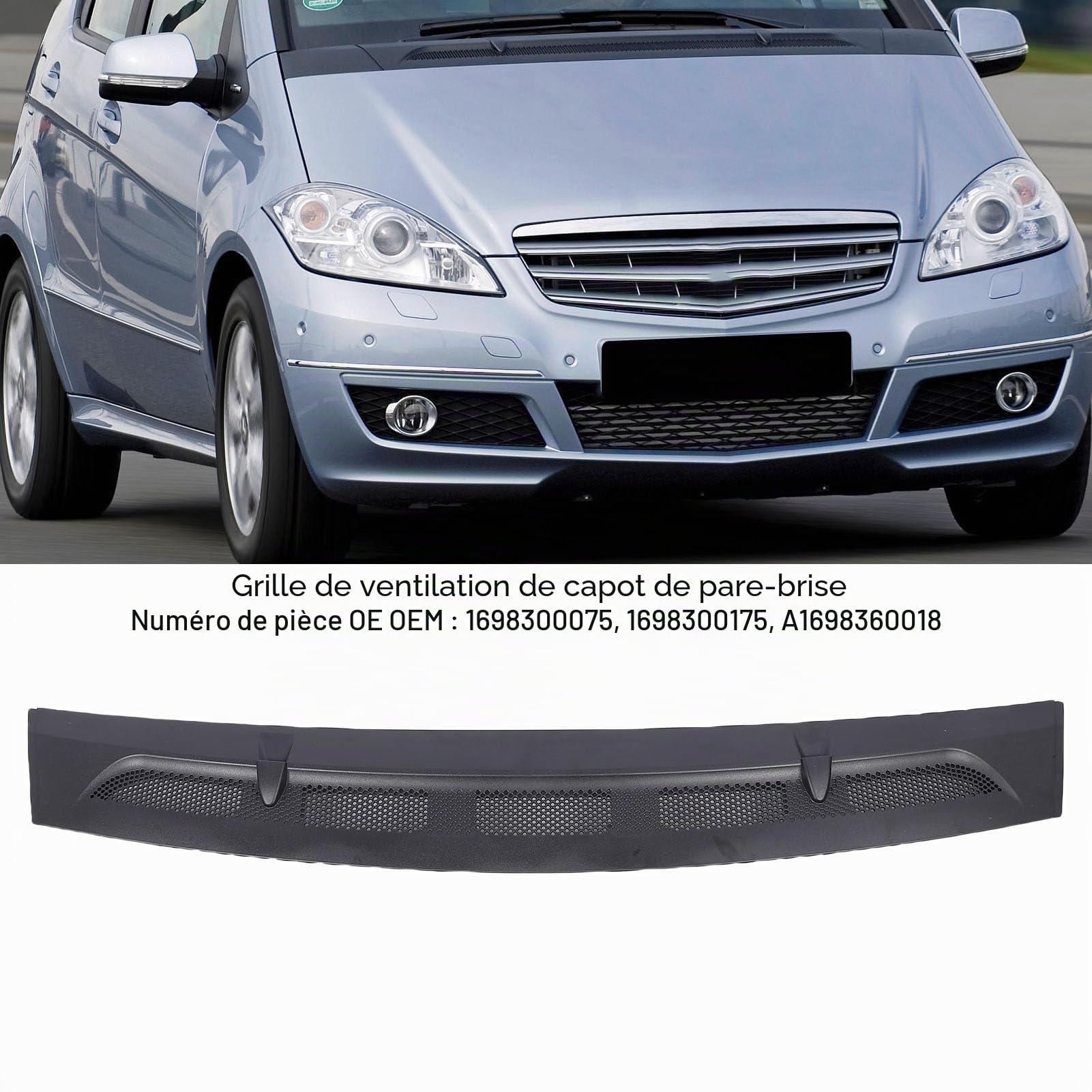 A1698360018 A1698300075 A1698300175 Couverture de Calandre à Air de Ventilation du Brin pour - W169, Ajustement Flux d'Air Lisse, Installation Facile
