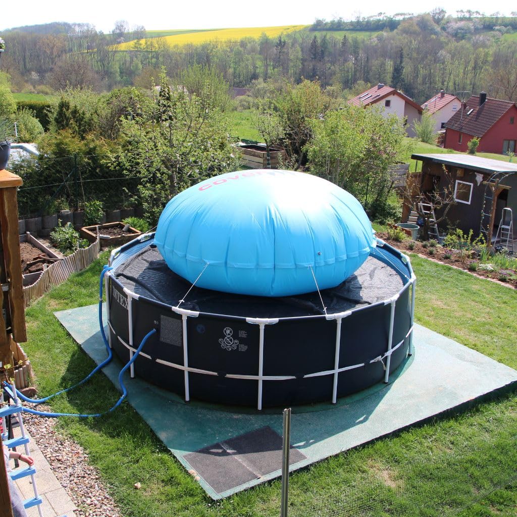 Rothschenk CoverMio XXL Poolkissen Rund | Luftkissen Winter | Poolpolster für winterfeste Poolabdeckung | Aufblasbare Winterkissen Überwinterung für Pool | Kissen für Pool (Ø 4 m)
