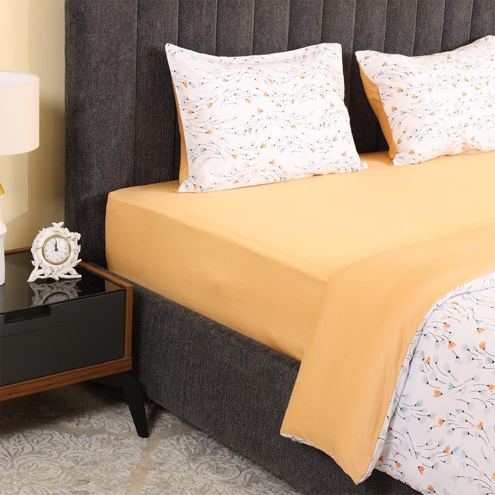 Homes r us Adele Flat Sheet Set, Multicolour – 200TC, 274x274 Cms