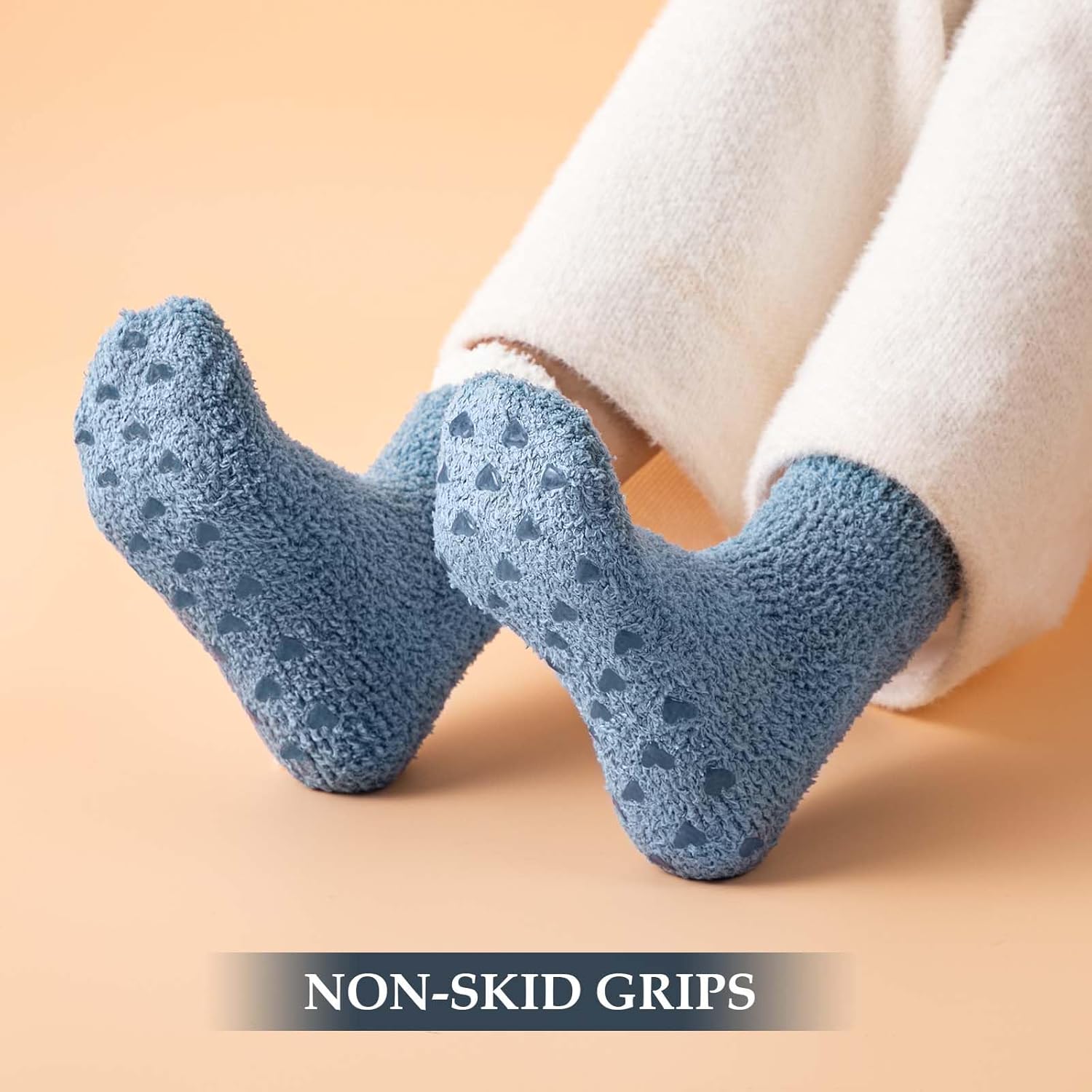Premillow Slipper Socks for Women - Fuzzy Socks for Women, Womens Non Slip Fluffy socks Hospital Cozy socks with Grips - Image 2
