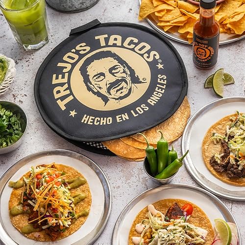 Miniatura 8 de Trejo's Tacos Calentador de tortillas, bolsa de tela para microondas para máxima calidez, bolsa de tela aislada que mantiene tus tortillas, panes,