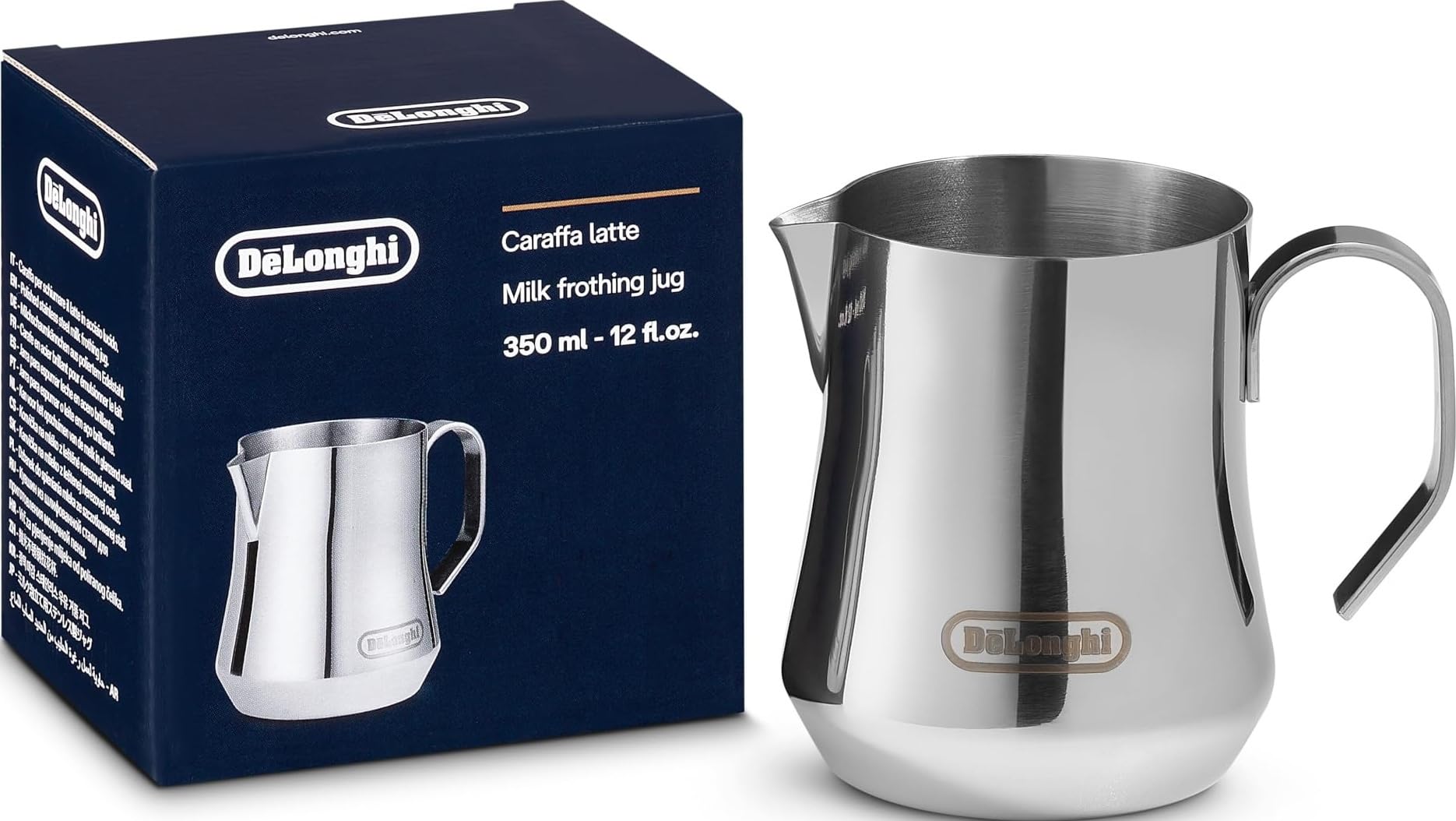 De'longhi Stainless Steel / Silver Milk Frothing Jug 350Ml Dlsc060