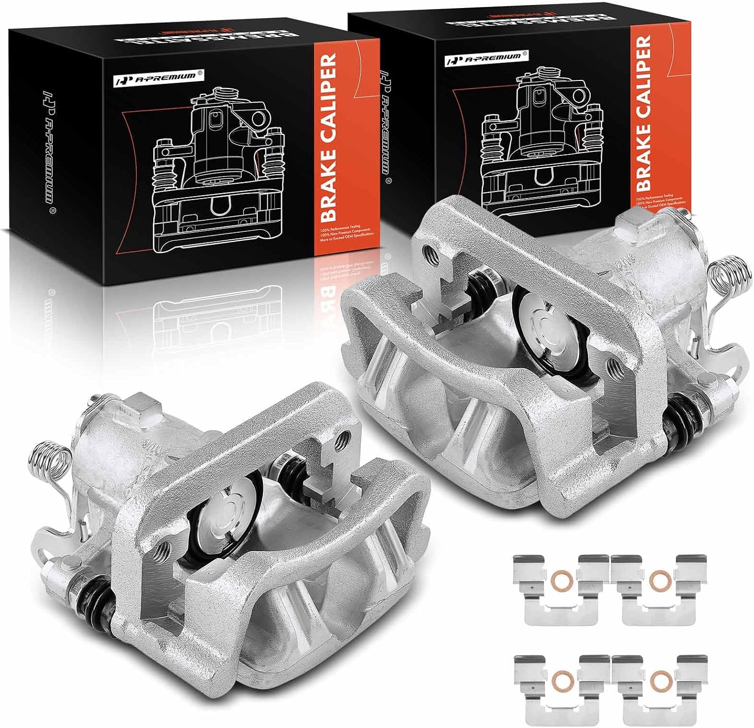 A-Premium Disc Brake Calipers Assembly with Bracket Compatible with Chevrolet Malibu 2013 & Buick LaCrosse 2012-2016, Regal 2011-2017, 2.4L 2.5L - Rear Driver and Passenger Side, 2-PC Set