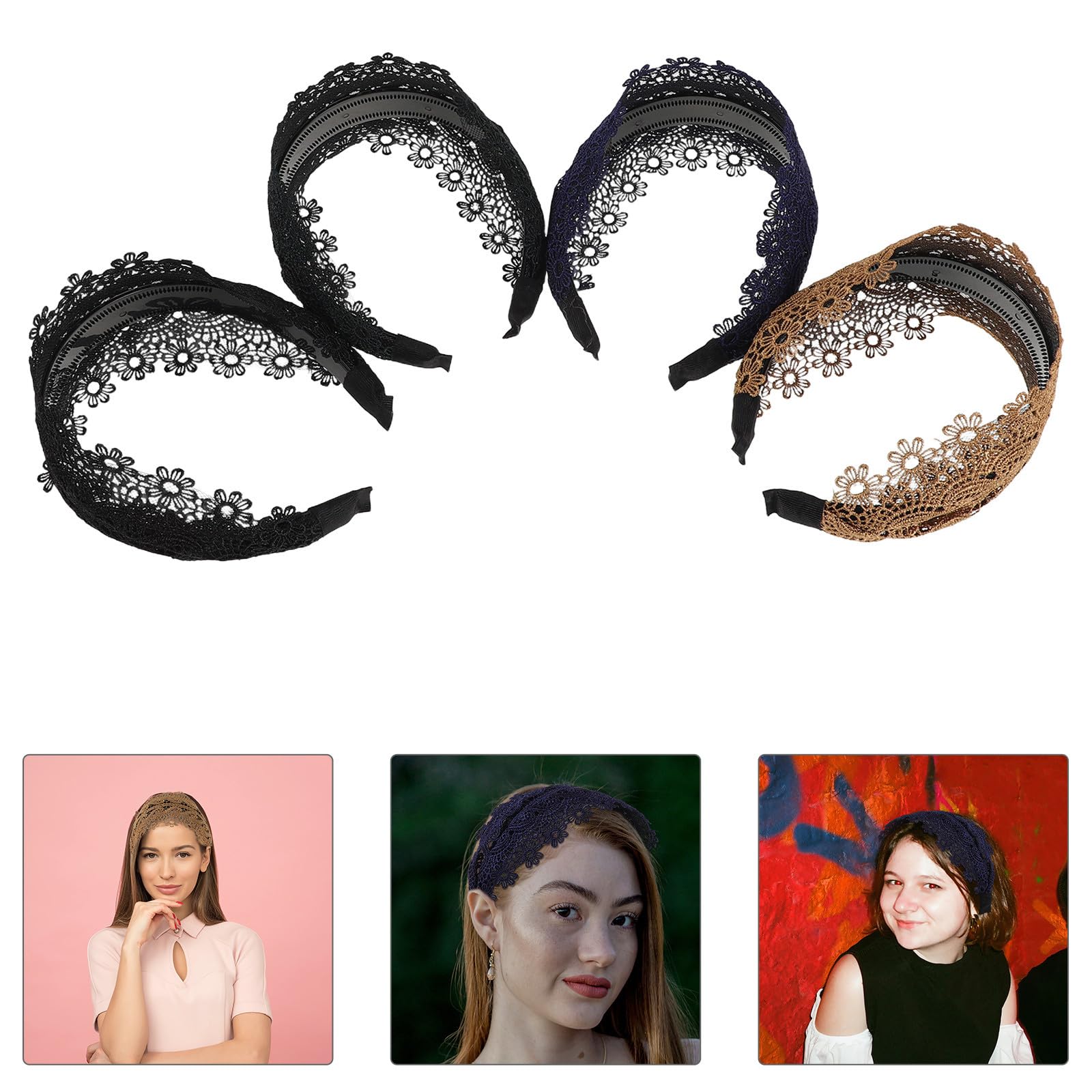 SEWACC 12 Piezas Diadema Ancha para Mujer con Cobertura Amplia y Ajuste Cómodo, Accesorios Cabello de Plástico y Tejido, Adecuado para Uso Diario y Deportes