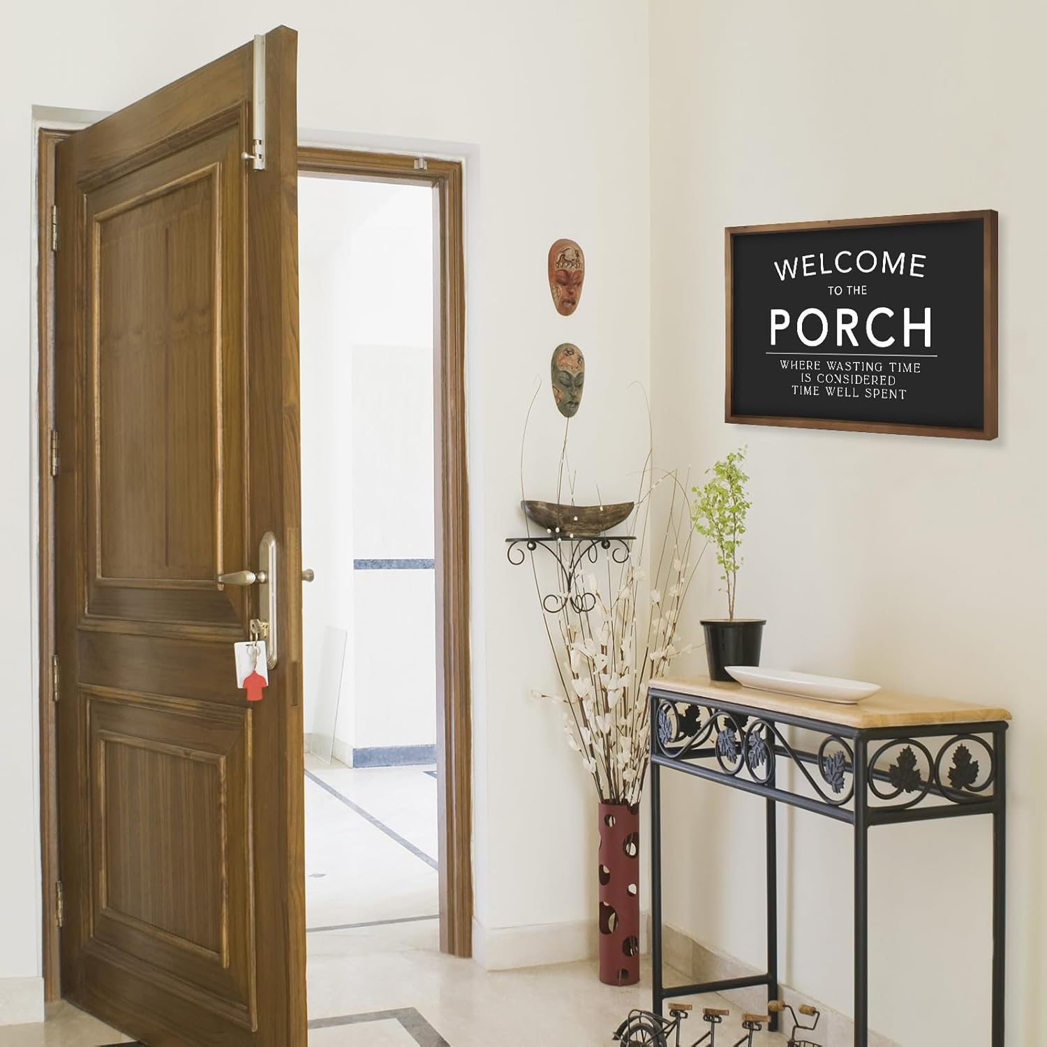 Welcome To Our Porch Sign, Wooden Front Porch Wall Decor, Outdoor Rustic Farmhouse Home Decor