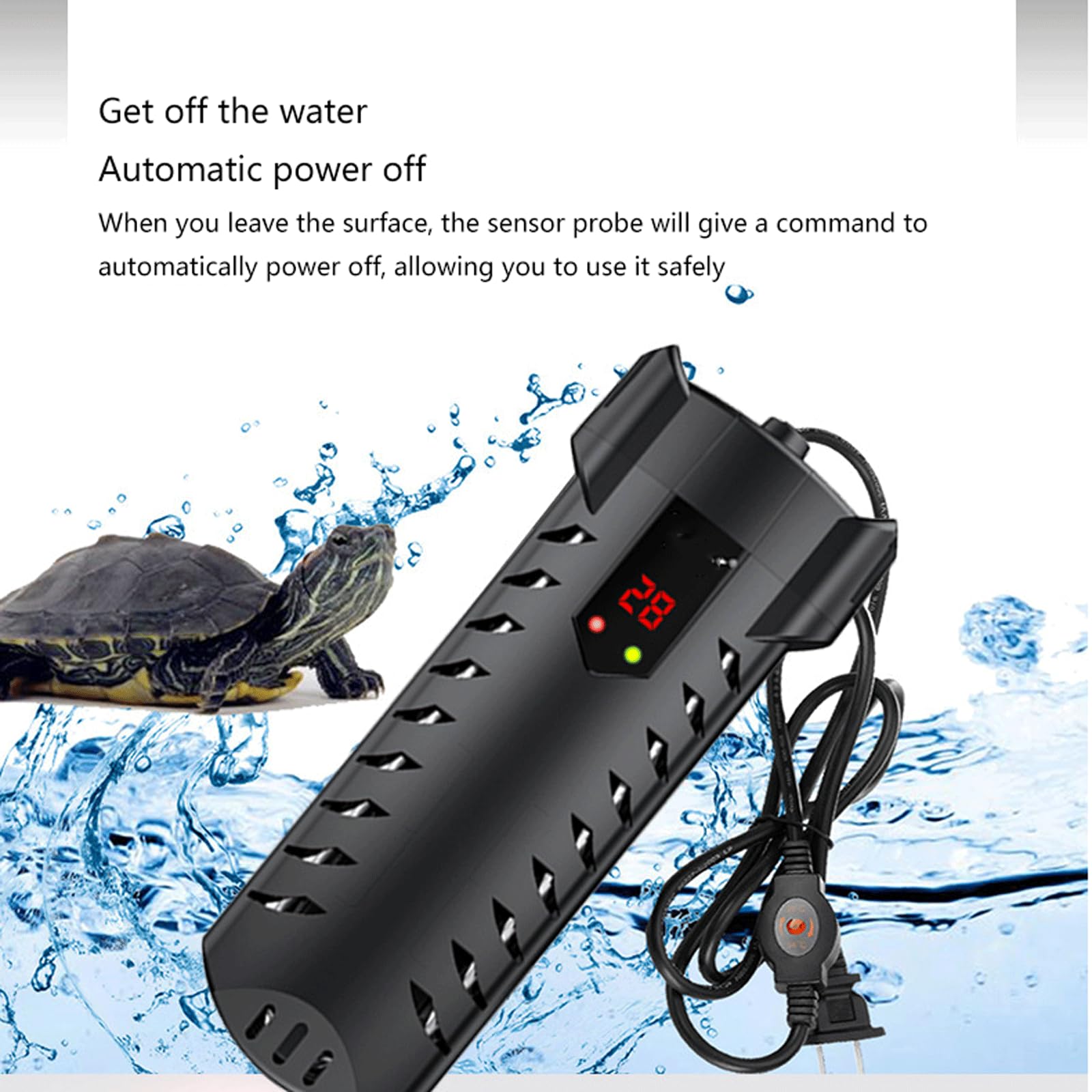 Asta riscaldante per Acquario con Controller di Controllo della Temperatura Esterno Spegnimento Automatico Adatto per riscaldatore per acquari da 300 Litri, 500 W (50 W)