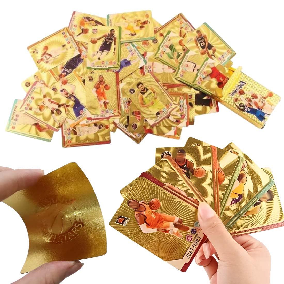 Golden Basketball Trading Cards, Pack of 55 Basketball Star Cards, Basketball Trading Cards, Favourite for Children, Teenagers and Adult Fans