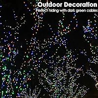 Vista 8 de RPGT Luces para árbol de Navidad, 200 luces LED de 73 pies, cable verde, luces de cadena tipo hada parpadeantes, enchufable, 12 modos para fiesta