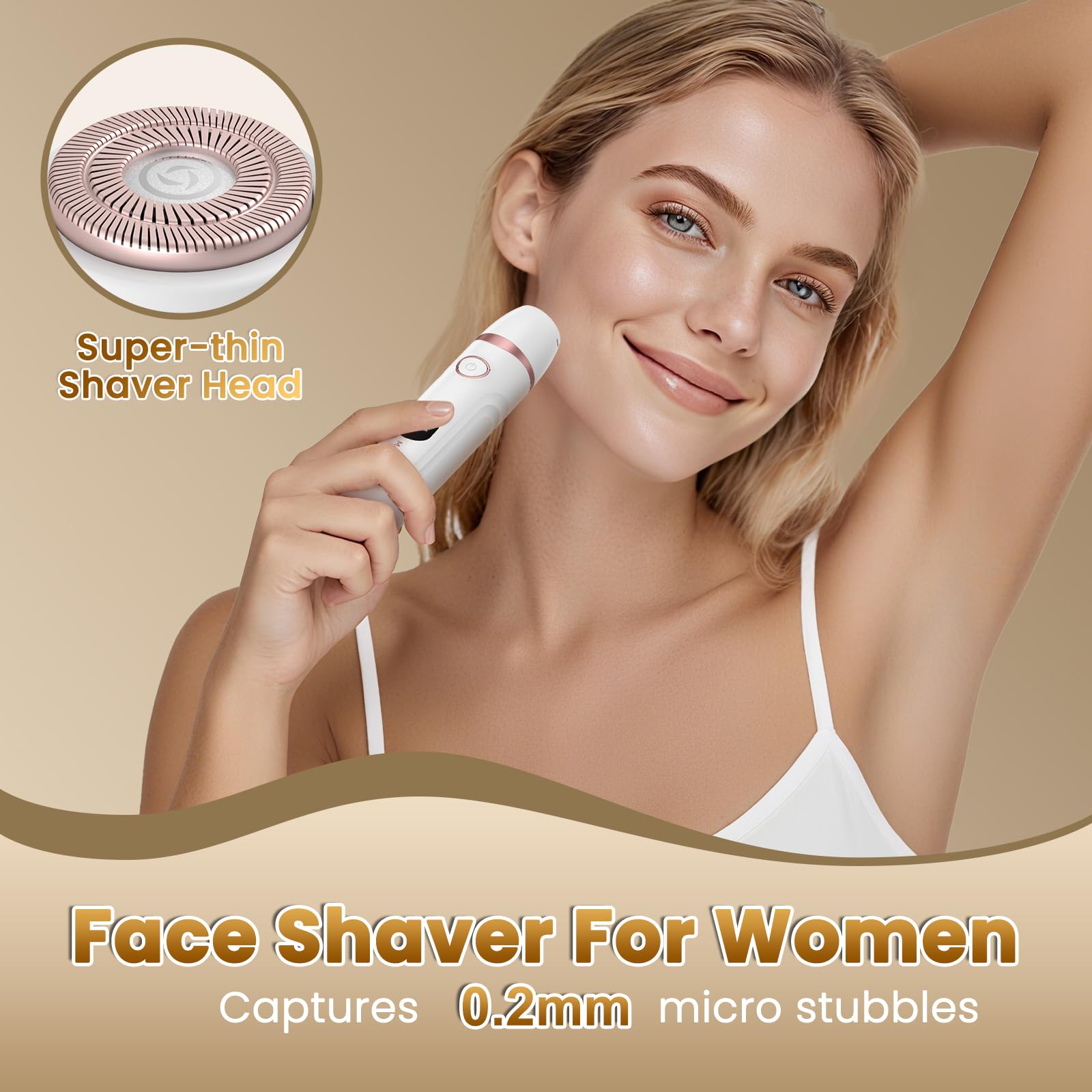 MAXGROOM Rasoir Electrique Femme, 3 en 1 Tondeuse Intime Femme Humide/Sec, Rasoir Électrique avec Affichage LED, Lame Céramique & 4 Peines, Épilateur Électrique pour Visage, Maillot, Aisselles, Jambes
