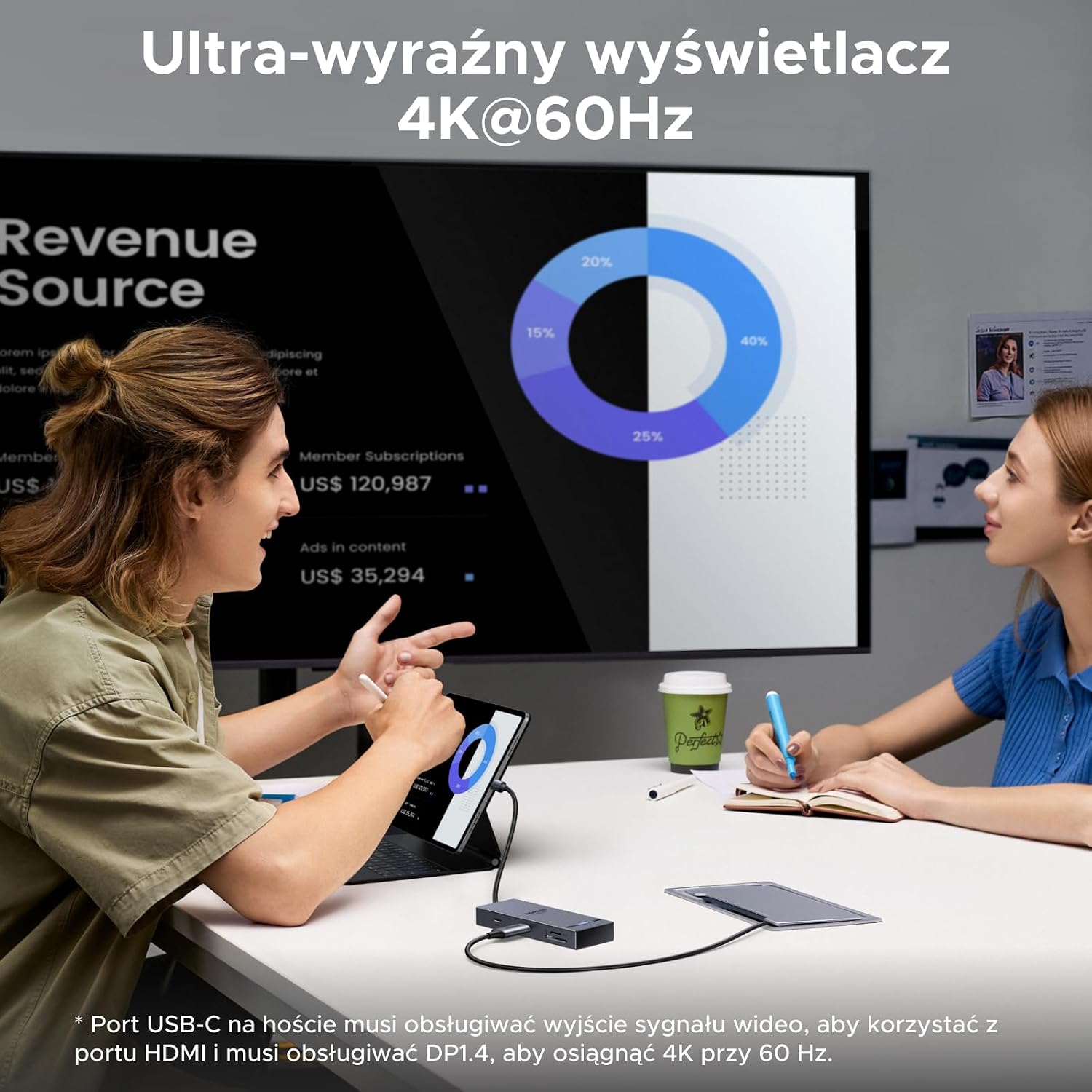 UGREEN Revodok Pro — USB-C-хаб 10 Гбит/с, адаптер USB-C с HDMI 4K@60 Гц, док-станция с USB-A 3.2, 2 портами USB-C 3.2, считывателем карт SD/TF, поддержкой PD 100 Вт, совместимая с MacBook, Surface, iPad Pro и другими устройствами