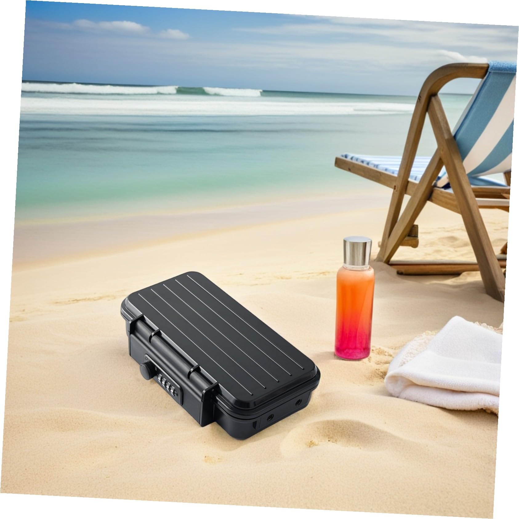 PLAFOPE Tragbare Kleine Safe Box mit Abnehmbarem Stahlseil Stoßfest Silikon-innenfutter Zahlenschloss mit Kombinationen für Reisen Strand Fitnessstudio und Hotelgebrauch