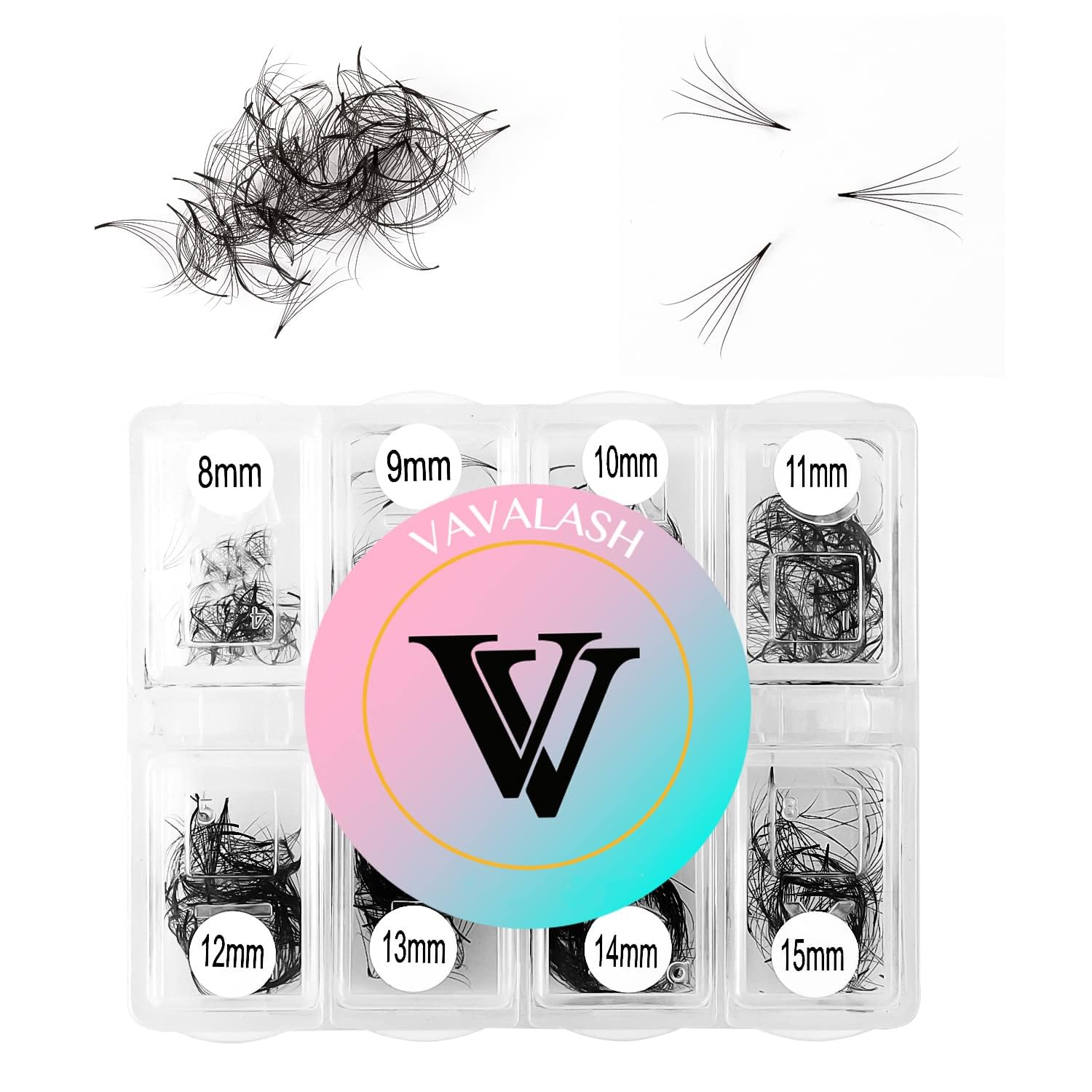 VAVALASH 600 Fans Premade Fans Eyelash Extensions 5D 6D 7D 8D 10D 12D 14D 16D 24D Premade Lash Fans 8-15mm Mixed Length Promade Loose Fans Thin Base