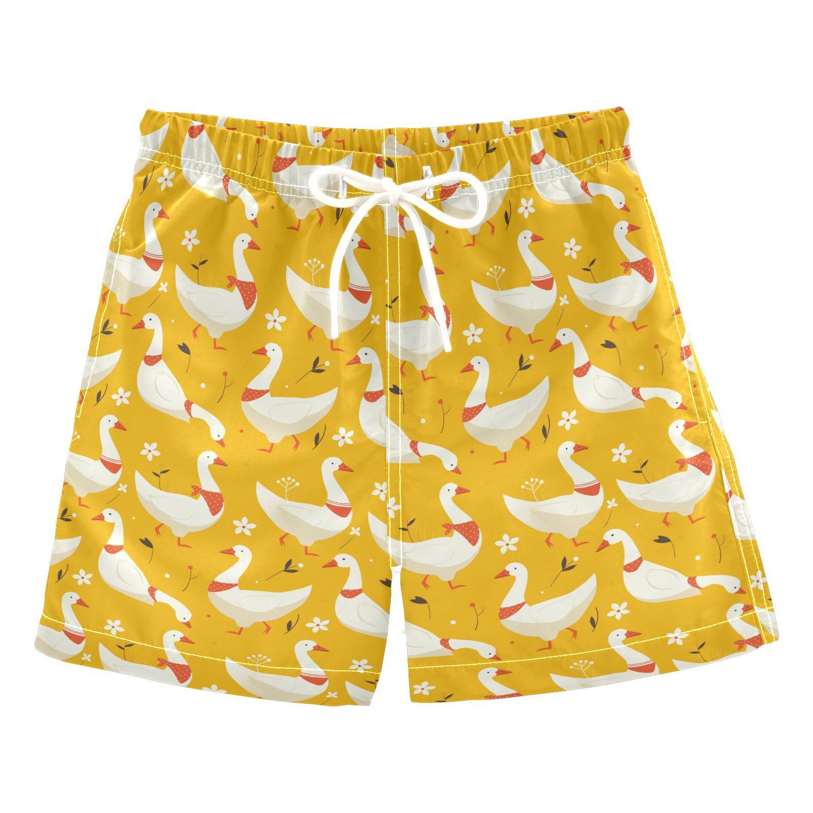 Cute Goose Cartoo Toddler Swim Trunks Vacation Baby Boy Bathing Trunks Kids Swimwears Funny Presents L 10Y