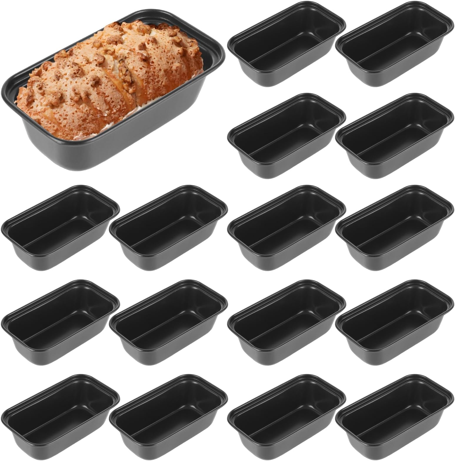 16 Pack Bread Pans 6" x 3" Nonstick Loaf Pans for Homemade Bread Carbon Steel Bread Loaf Pan for Baking