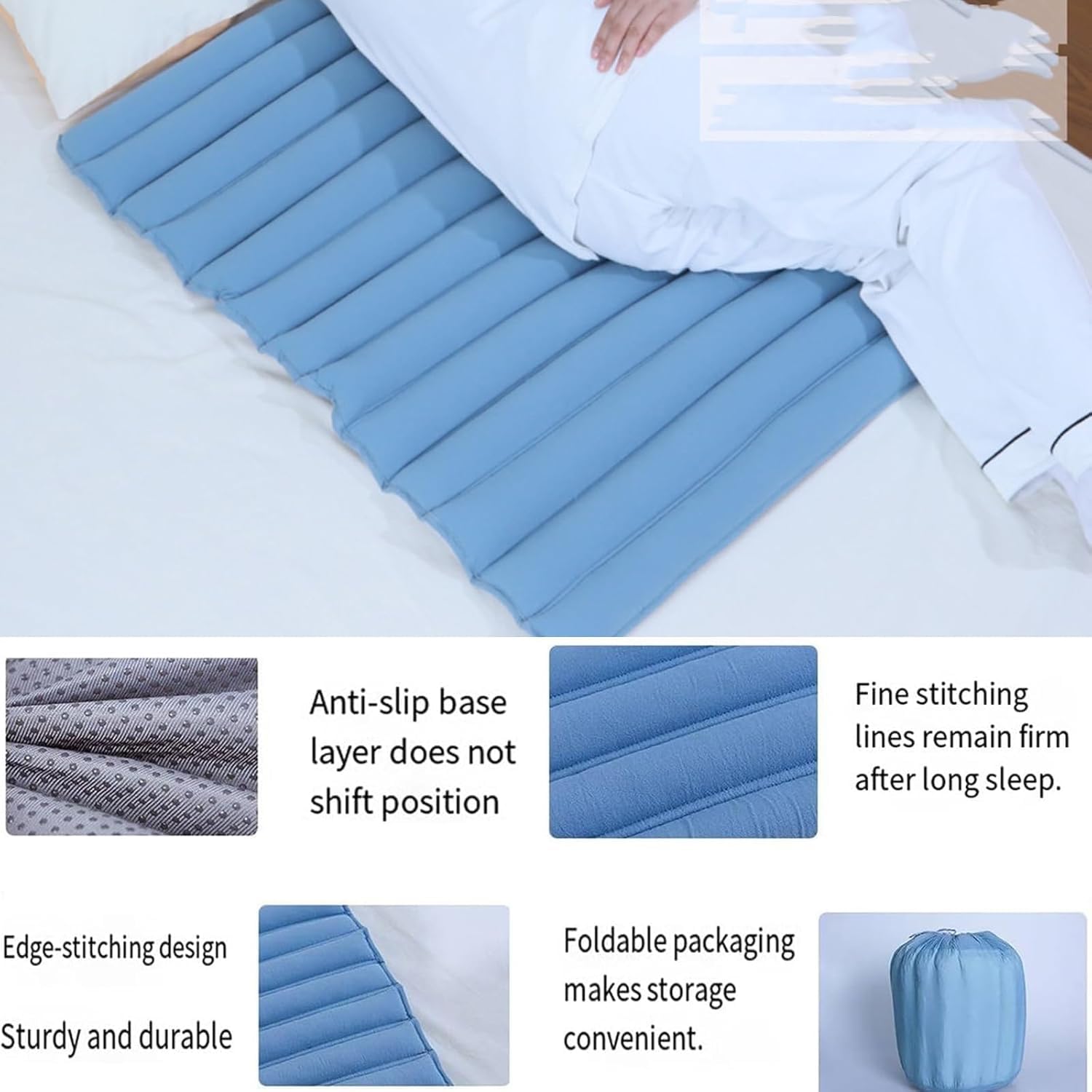 Colchón antiúlceras por presión, cojín plegable para el cuidado de las úlceras de decúbito con capa de aire 3D para hogares de ancianos y hospitales, 100 x 70 cm