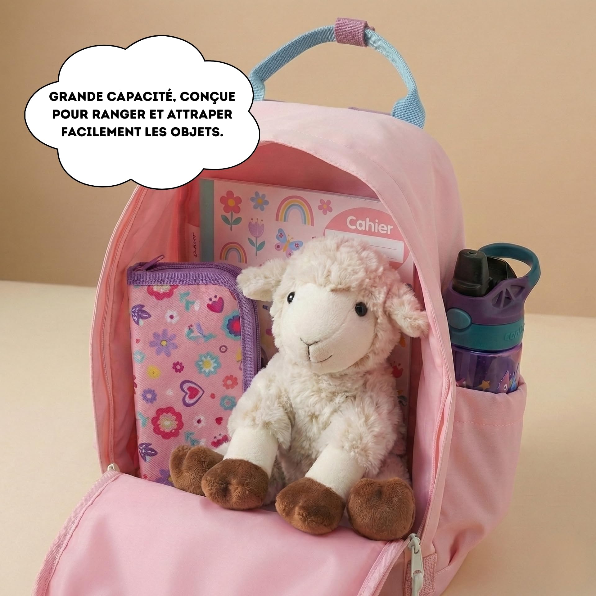 Sac à dos ultra léger et imperméable pour fille garçon de 3 ans à 10 ans, Cartable 10L pour maternelle primaire, Matière écologique sans PFC en Nylon de haute qualité. Conçu pour scolaire et voyage.