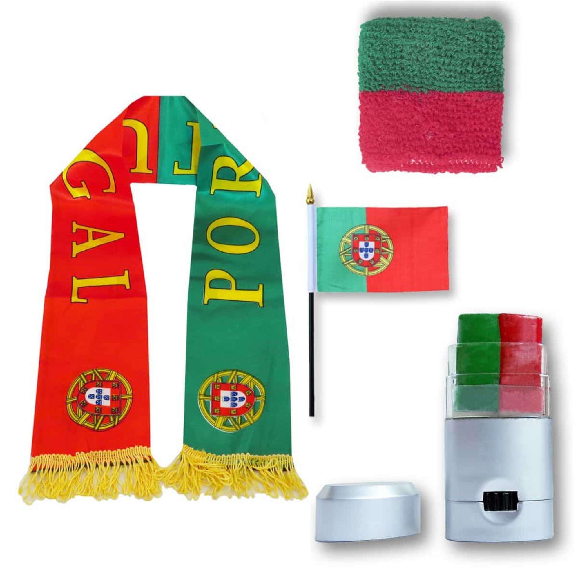 Sonia Originelli Fan-Set Portugal Fan-Set 14 - Portugiesische Fanartikel EM WM Fußball Party Karneval