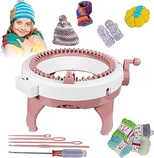 Knitting Machine,48 Needles Knitting Loom Machine with Row Counter,Smart Weaving Loom Round Knitting Machines,Knitting Board Rotating Double Knits for Adults/Kids DIY Scarf Hat Sock