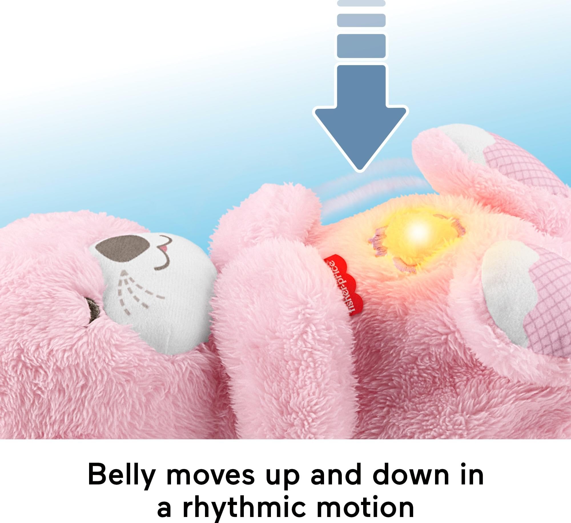 Fisher-Price - Lontra Rosa Soffice Relax, peluche sensoriale portatile con movimento respiratorio e luci calmanti, melodie per il sonno del neonato, giocattolo per bambini, 0+ mesi, JLJ33