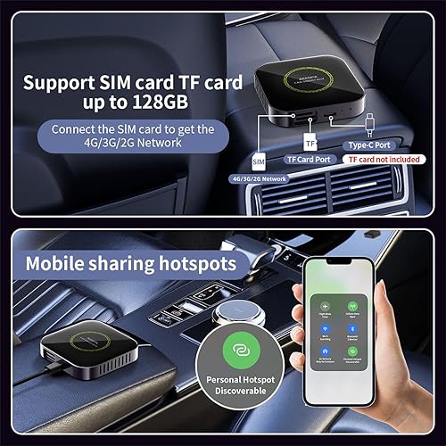Miniatura 7 de Netflix - Adaptador CarPlay Ai Box, 8 GB 128 GB, 3 en 1 para transmisión de video de automóvil, adaptador inalámbrico Carplay para iPhone y Android