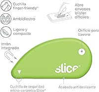 Vista 3 de Slice 00200 cutter de seguridad con hoja de cerámica, corta papel y cupones, no corta la piel, Verde, 1