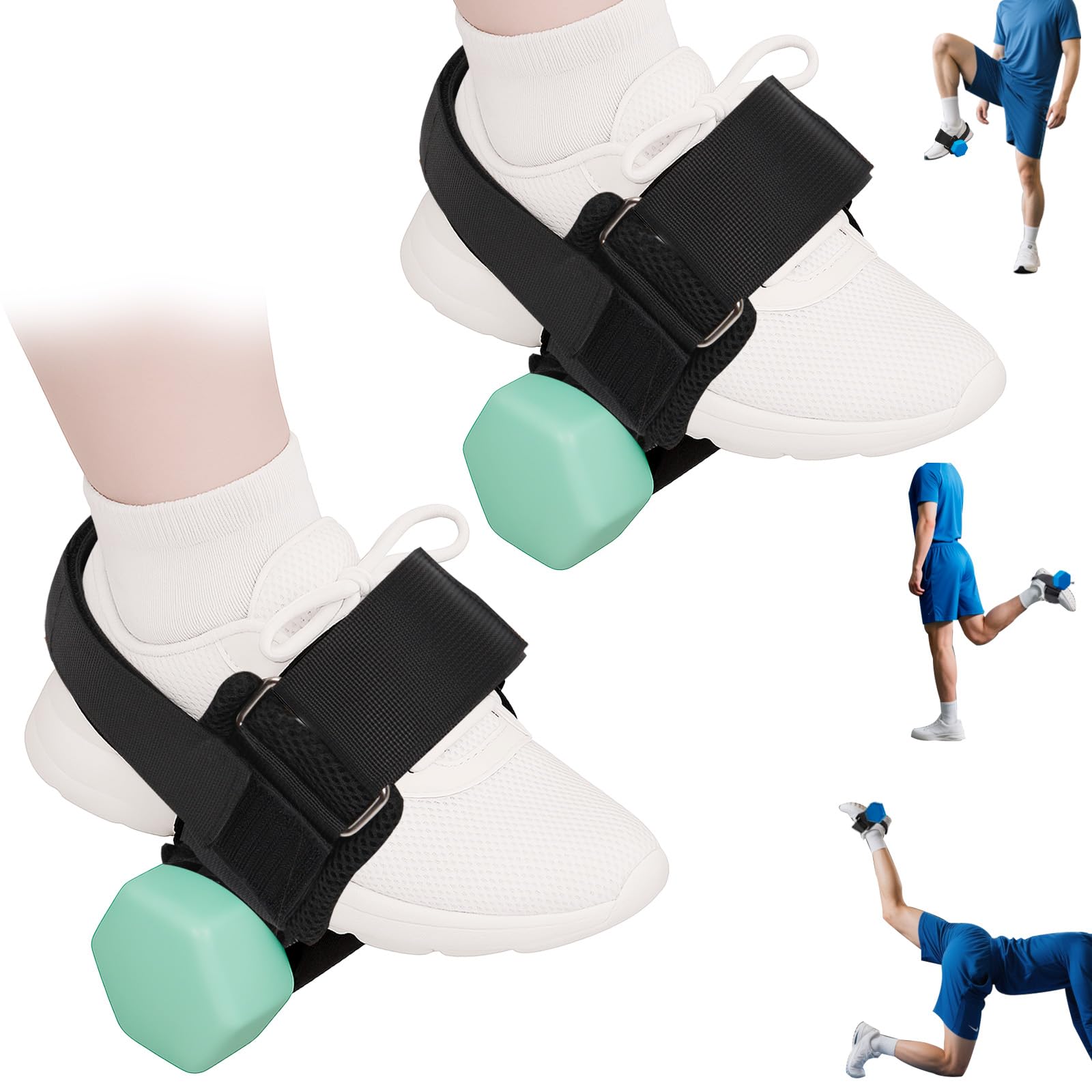lasuroa 2pcs Dumbbell Foot Attachment, Tibialis Trainer Adjustable Ankle Weights for Leg Workouts Hip Flexors Hamstrings Shin Splint Rehab Home Gym Equipment