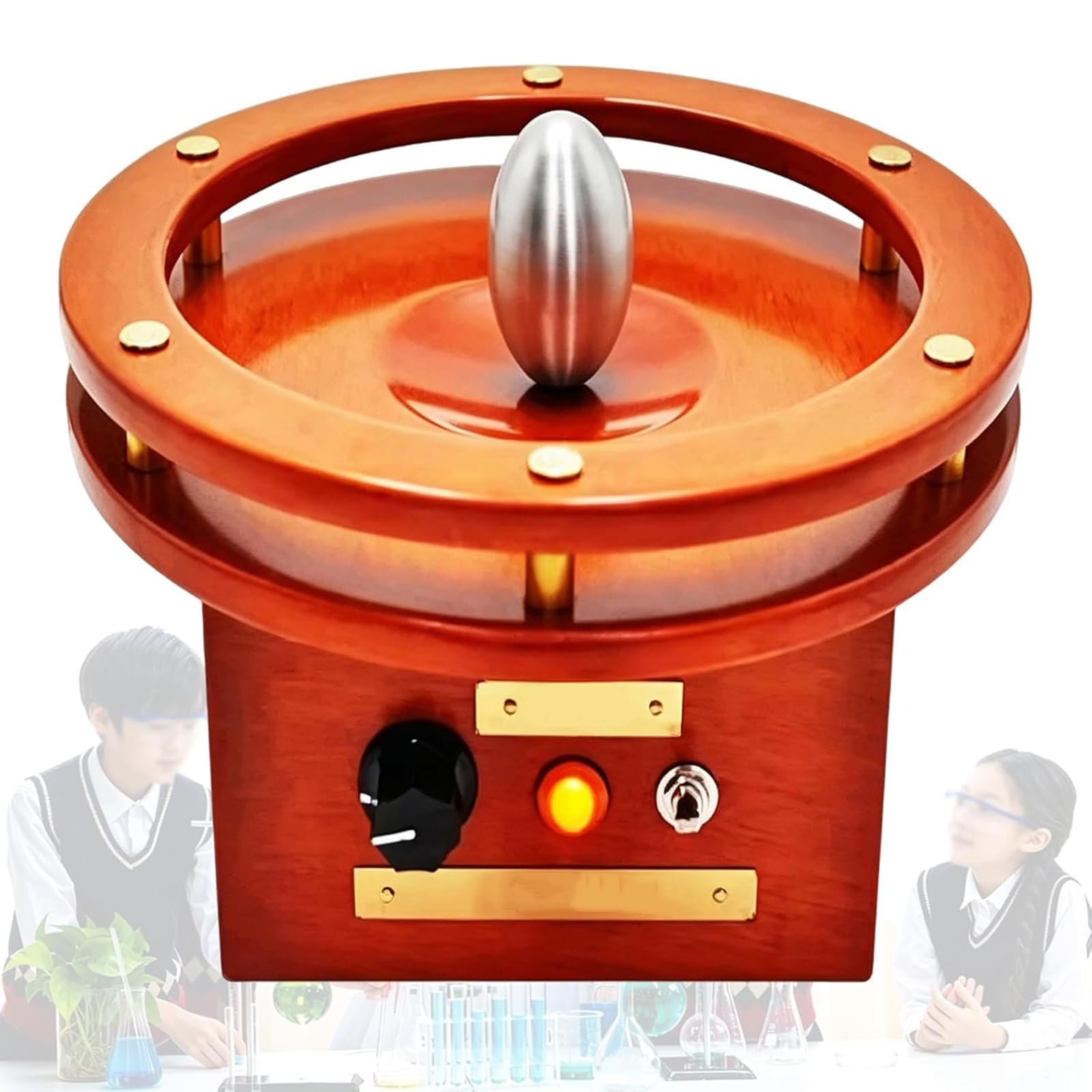 NGARY Rotating Magnetic Field Model, Electromagnetic Eddy Current Physics Experiment Kit With 30 * 50mm Aluminum Egg, Infinitely Variable Speed, For Teaching And Science Experiments