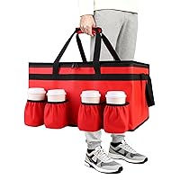 Vista 1 de CIVJET - Bolsa de entrega de alimentos con aislamiento con 4 portavasos, bolsas de comestibles aisladas extra grandes para mantener los alimentos