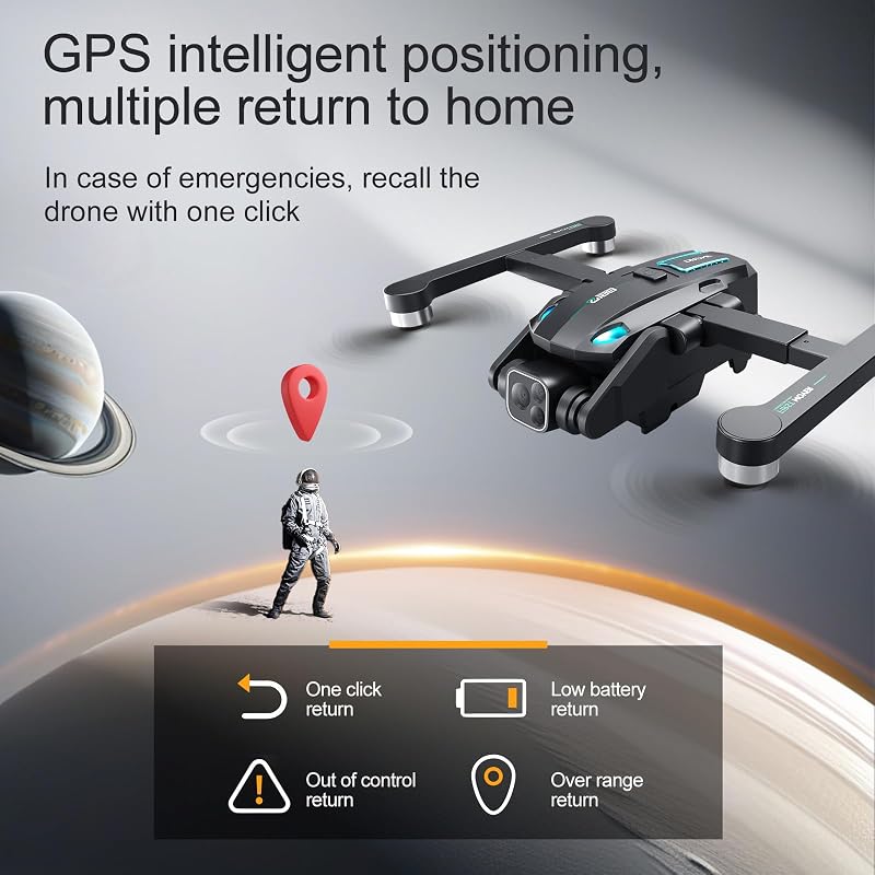 OBEST GPS Drón 4K Kamerával - 36 Perc Repülési Idő, 360° Akadályérzékelés, Követés Funkcióval, Kefenélküli Motor, 5G WiFi FPV Átvitel