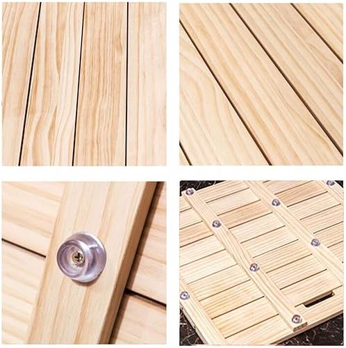 Miniatura 6 de KDDEON Tapete de baño de bambú para baño, tapete de madera antideslizante, tapete de ducha de madera natural, diseño de listones, para interiores o